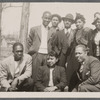 Teresa Roldan in group portrait outdoors, undated