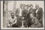 Teresa Roldan in group portrait outdoors, undated