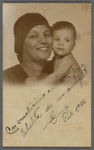 Woman and infant in formal portrait