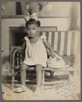 Teresa Roldan as a three-year-old in a formal portrait