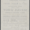 Promotional flier for Servais Le Roy performing at the Heckscher Theatre