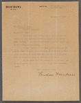 Correspondence from Theodore Hardeen to Dr. Daniel E. Cohn