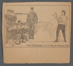 Drawing of Adelaide Herrmann's bullet catching trick
