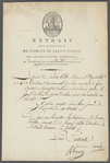 Extrait des registres du Comité de Salut Public de la Convention Nationale...