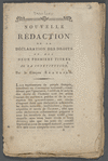 Nouvelle rédaction de la déclaration des droits et des deux premiers titres de la Constitution