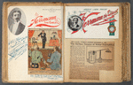 Scrapbook ephemera autographed by its subject, magician Leon Herrmann