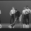 Choreographer Arthur Mitchell directing dancers, including Donald Williams, for the dance production Agon