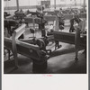 General view of propeller grinding and finishing operations at the Hamilton Standard Propeller Corporation. Connecticut.