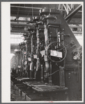 New machinery, just delivered, awaiting installation at the Pratt and Whitney plant as part of the expansion program. East Hartford, Connecticut.