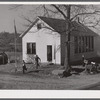 Children at a county school house in Ledyard, Connecticut getting out at lunch hour.