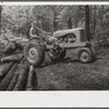 Bringing in the logs at a small sawmill works in southern Greene County, Georgia.