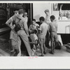 Soldiers getting their shoes shined in Fredericksburg, Virginia.