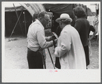 Tintype photographer trying to make a sale at the Champlain Valley Exposition, Essex Junction, Vermont.