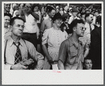 Spectators at the sulky races at the Rutland Fair, Vermont.