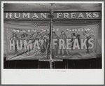 Poster advertising sideshow at the Rutland Fair, Vermont.