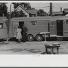Visitors inspecting the trailer exhibit at the Rutland Fair, Rutland, Vermont.