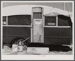A quarantined trailer in a settlement of workers from Fort Bragg, near Silver Lake, North Carolina.