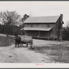 Tenant farmer moving the last of his load out of his farmer home in Camp Croft area. Near Whitestone, South Carolina.