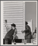 Putting up a wall in one of the prefabricated houses being built at Pacolet, South Carolina for farmers moved out of Camp Croft area.