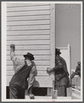 Putting up a wall in one of the prefabricated houses being built at Pacolet, South Carolina for farmers moved out of Camp Croft area.