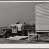 Truckload of sections for one of the prefabricated houses being built at Pacolet, South Carolina for farmers moved out of the Camp Croft area.
