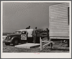 Truckload of sections for one of the prefabricated houses being built at Pacolet, South Carolina for farmers moved out of the Camp Croft area.