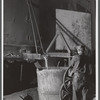 Tapping a furnace in the foundry of the Farrell-Birmingham Corporation. Ansonia, Connecticut.