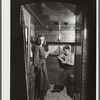 Mr. and Mrs. Leslie Bryant in their trailer about two miles out of Bath. Mr. Leslie Bryant works in the shipyard. They have been living in the trailer for two months. They could not rent in Bath and although a trailer cost them almost as much as a house,