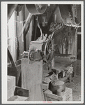 The first step in the making of Kenyon's johnnycake flour. Removing the corn from the cob. Usquepaugh, Rhode Island.