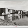 Houses along the river in Woonsocket, Rhode Island.