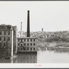 Old mills on the river. Woonsocket, Rhode Island.