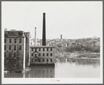 Old mills on the river. Woonsocket, Rhode Island.