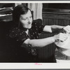 An Italian farm woman near Providence, Rhode Island preparing spaghetti.