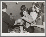 Selling hot dogs at a Saturday night square dance in Clayville, Rhode Island.