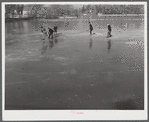 Youngsters skating near Brockton, Massachusetts.