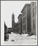 Row of workers' houses near the mills in Lowell, Massachusetts.