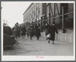 Employees leaving Ayer Mills (textile). Lawrence, Massachusetts.