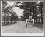 Roads closed in the Hinesville anti-aircraft area at Camp Stewart, Georgia.