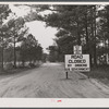 Roads closed in the Hinesville anti-aircraft area at Camp Stewart, Georgia.