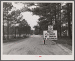 Roads closed in the Hinesville anti-aircraft area at Camp Stewart, Georgia.