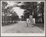 Roads closed in the Hinesville anti-aircraft area at Camp Stewart, Georgia.