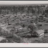 Prefabricated houses at Hazlehurst Farms Inc., showing both cleared and uncleared land. Hazlehurst, Georgia.