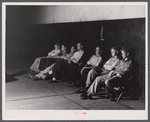 School teachers in Centralhatchee, Georgia, have organized movies in the school auditorium for those who can't get to town. Heard County, Georgia