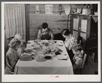 Smith family saying grace at the afternoon meal. Carroll County, Georgia (see general caption).