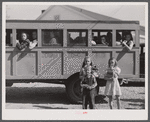 Schoolchildren and bus. Franklin, Heard County, Georgia.