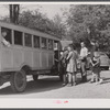 Schoolchildren and bus. Franklin, Heard County, Georgia.