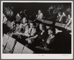 School teachers in Centralhatchee, Georgia have organized movies in the school auditorium for those who can't get to town. Heard County, Georgia.