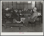 Metal workers having lunch at the Correct Manufacturing Company in Fallston, Pennsylvania.