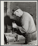 Moulder at work in Correct Manufacturing Company. Fallston, Pennsylvania.