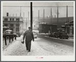 Going home from work at the steel mill in Midland, Pennsylvania.